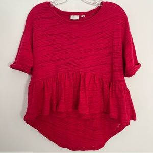 Anthropologie postmark Ruffle Hem Top